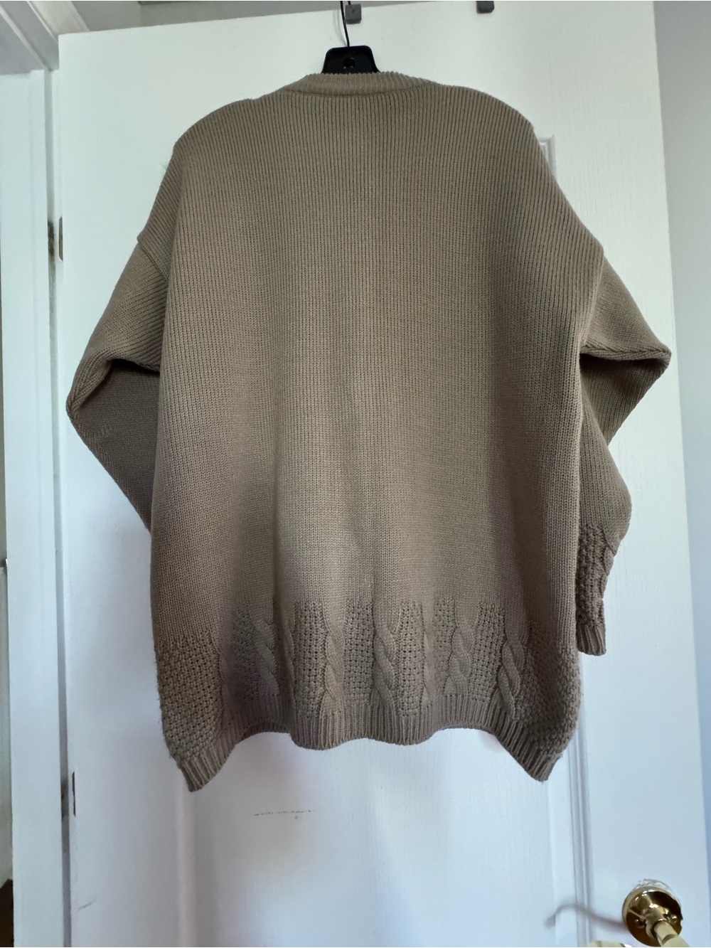 Taupe Cable Knit Button-Up Cardigan. Ptp 23 inches - Picture 8 of 8